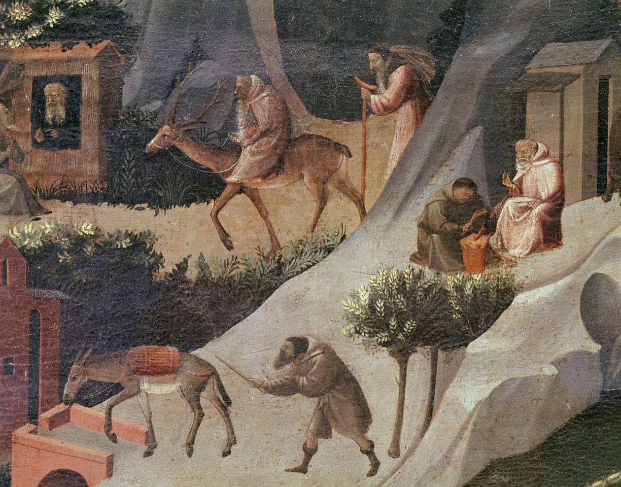 Die Arbeit der Mönche (Detail von La Tebaide) von Fra (c.1387 1455) Angelico