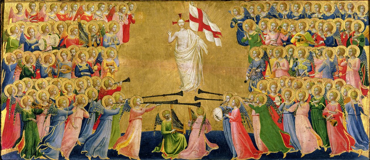 Christus verherrlicht im Hof des Himmels, 1423-24 (Detail) von Fra Angelico