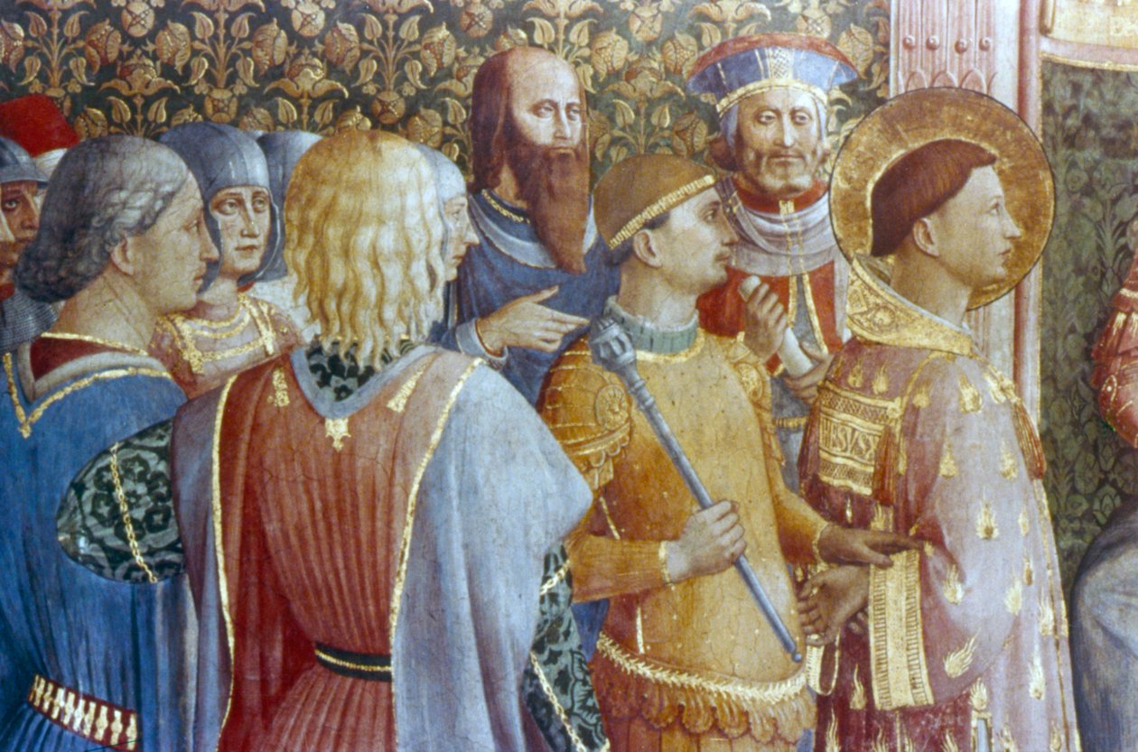 Der heilige Laurentius vor dem Tribunal des Decius (Detail), Mitte des 15. Jahrhunderts von Fra Angelico