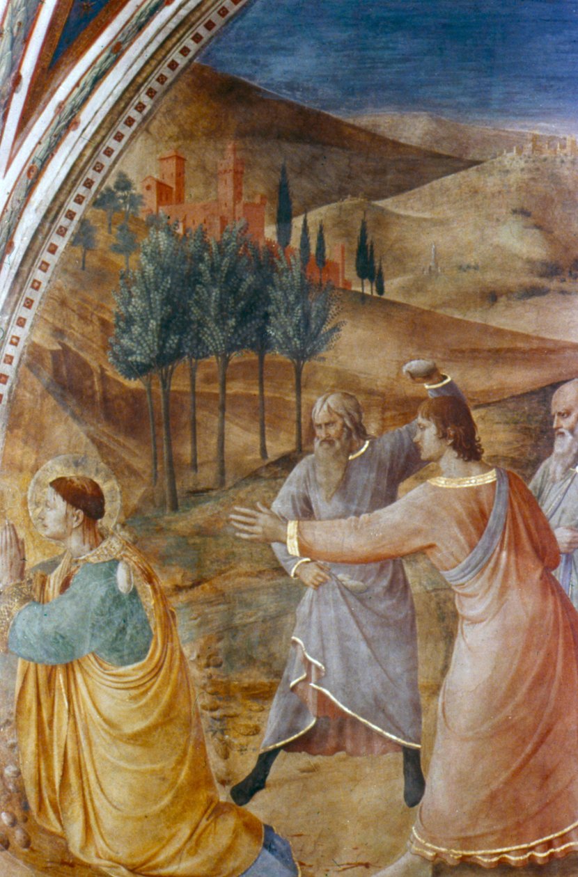 Die Steinigung des Heiligen Stephanus, Mitte des 15. Jahrhunderts von Fra Angelico