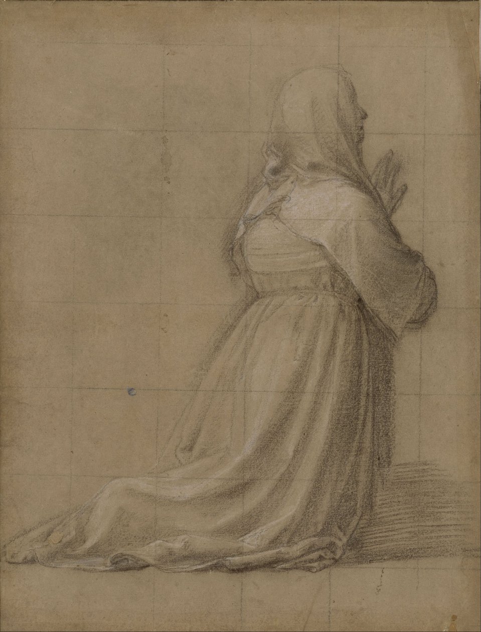 Frau kniend im Gebet, von hinten gesehen (Studie für die Figur der Hl. Katharina) von Fra Bartolomeo