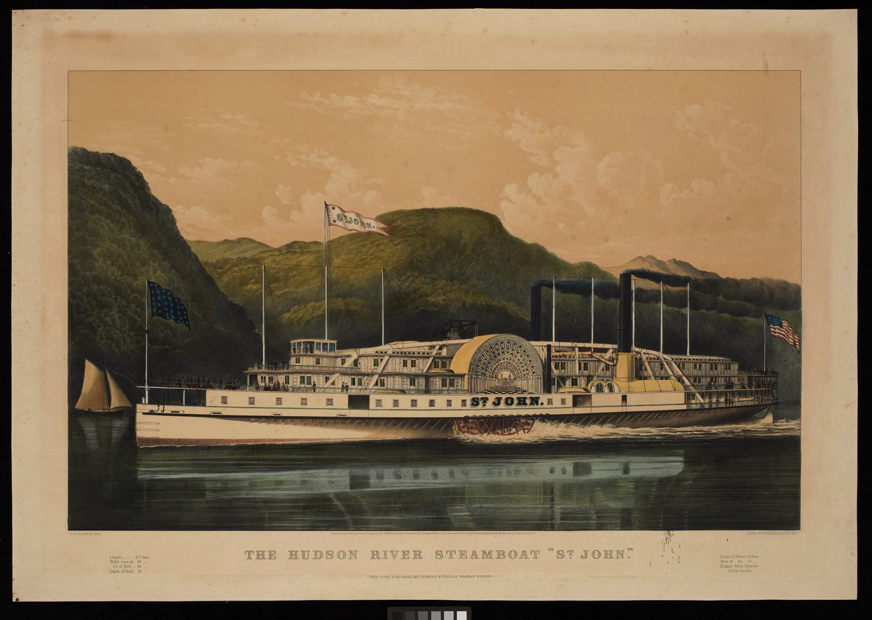 Der Hudson River Dampfer St. John von Frances Flora Bond (c.1812 76) (after) Palmer