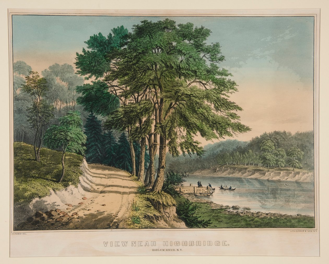 Ansicht in der Nähe von Highbridge. Harlem River, N.Y. von Frances Flora Bond Palmer