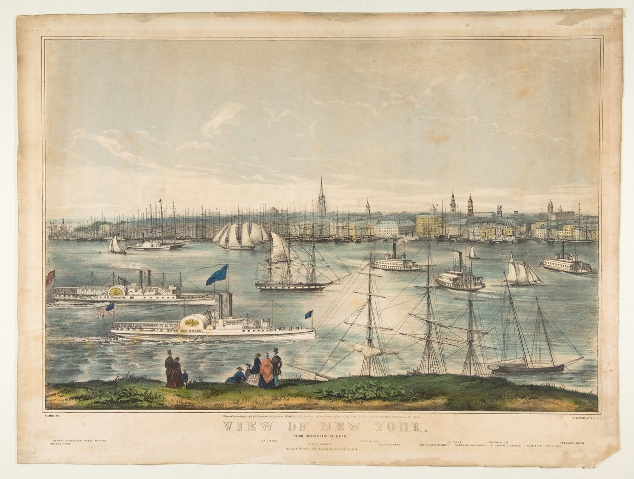 Blick auf New York von Brooklyn Heights von Frances Flora Bond Palmer