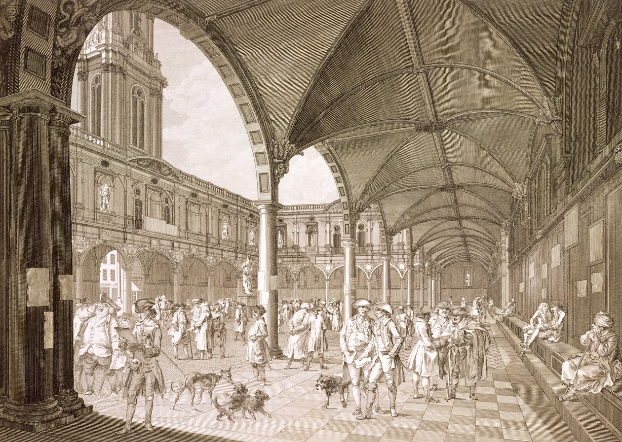 Innenansicht der Royal Exchange, London, 1788 von Francesco Bartolozzi