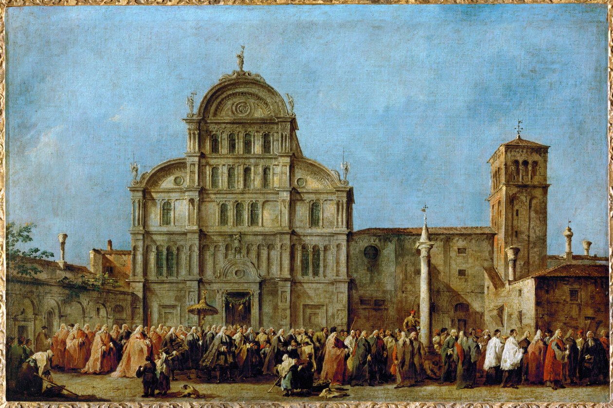 Die Prozession des Dogen von Venedig zur Kirche San Zaccaria am Ostertag von Francesco (circle of) Guardi