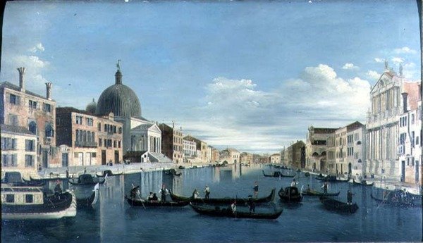 Der Große Kanal, Venedig mit San Simeon Piccolo von Francesco (circle of) Tironi