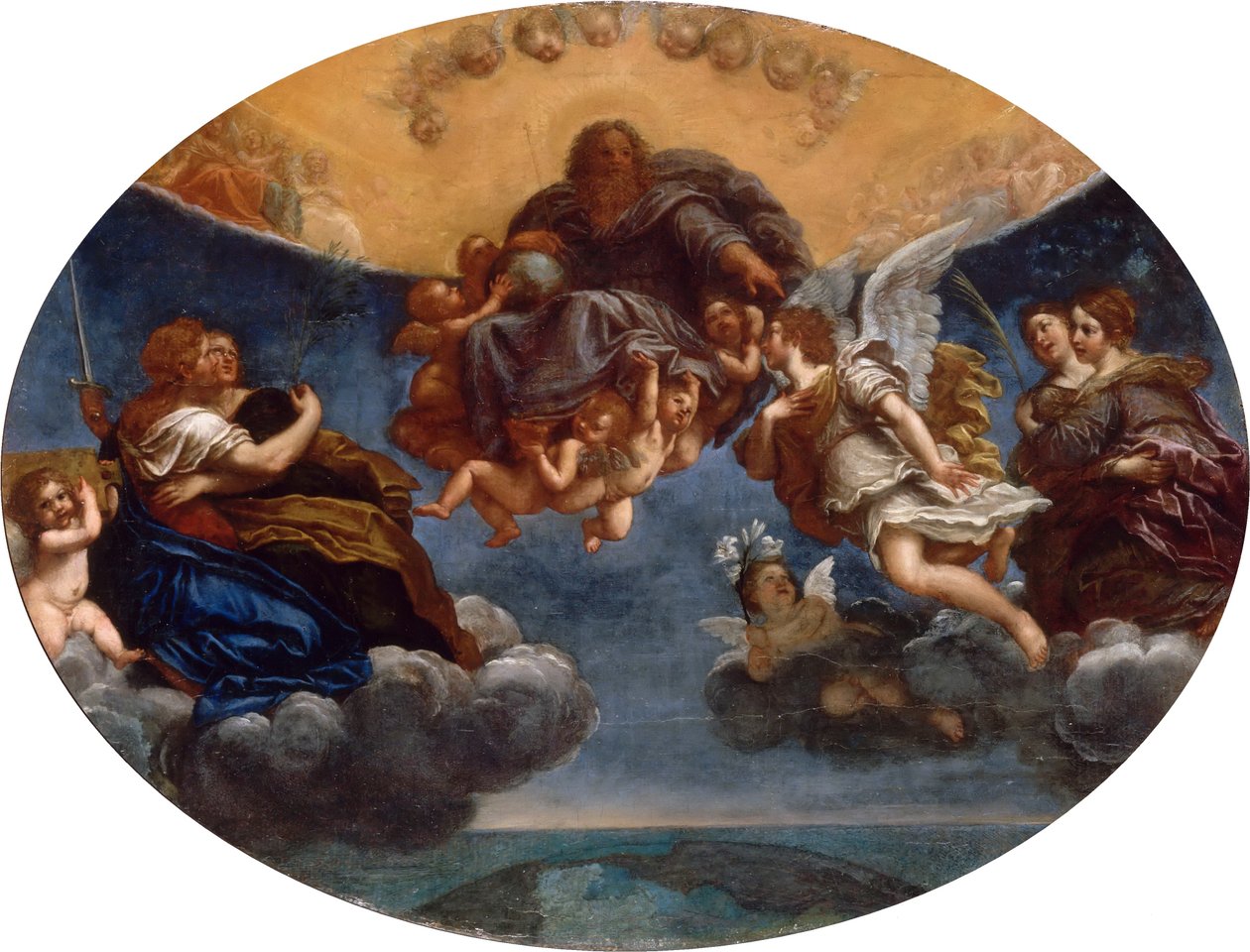 Der ewige Vater und der Erzengel Gabriel von Francesco Albani