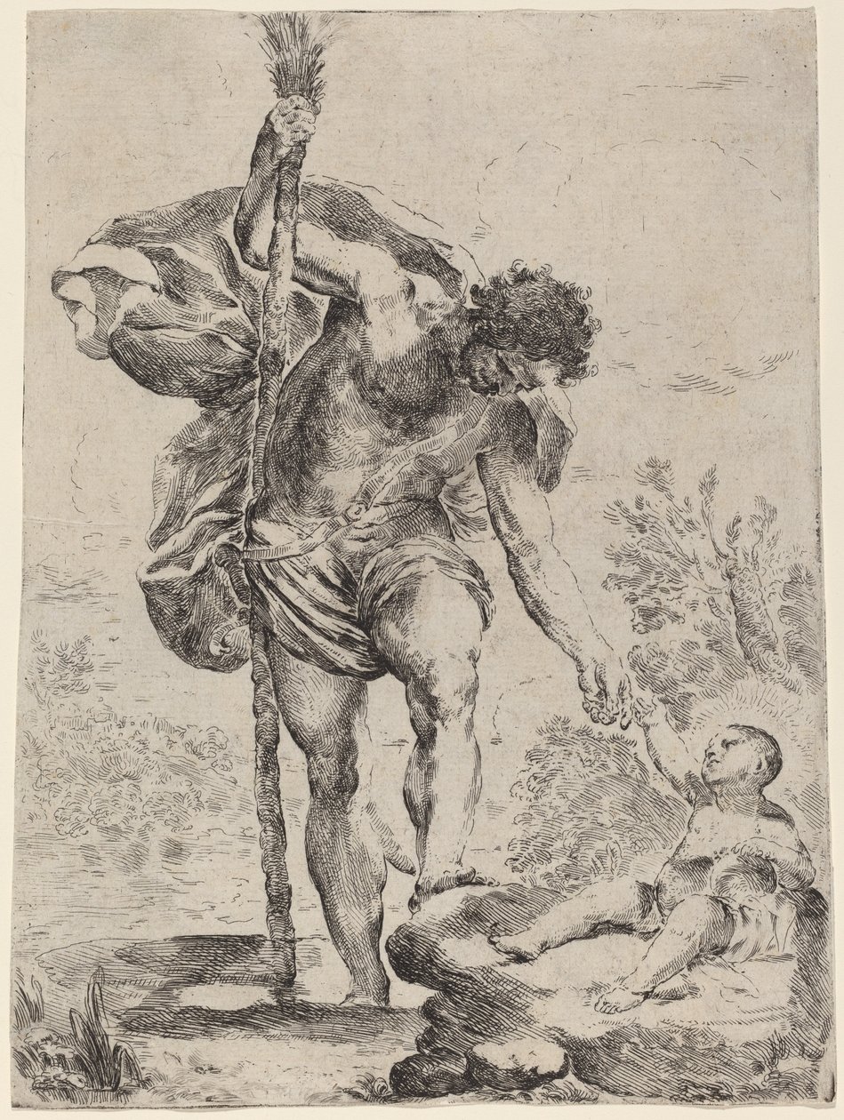 Der heilige Christophorus reicht dem Jesuskind die Hand von Francesco Amato