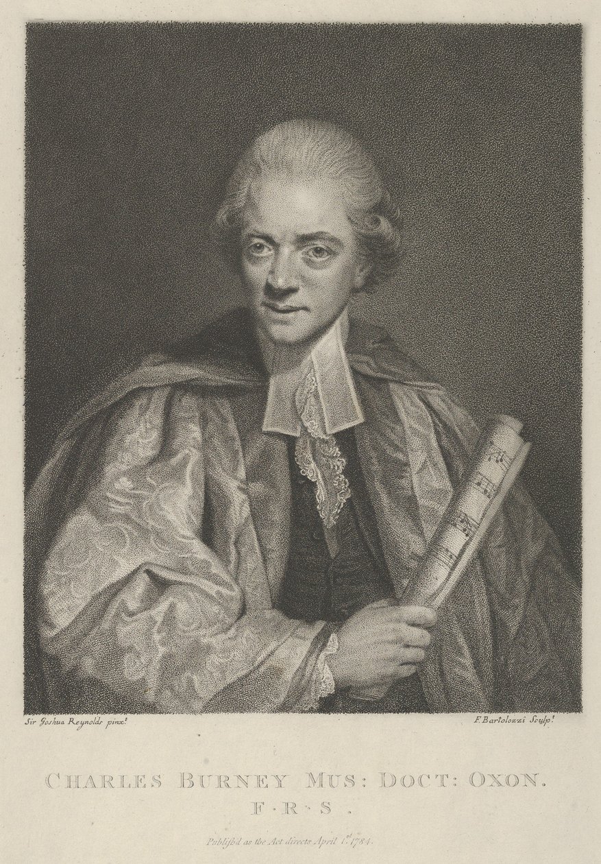 Charles Burney, 1. April 1784 von Francesco Bartolozzi