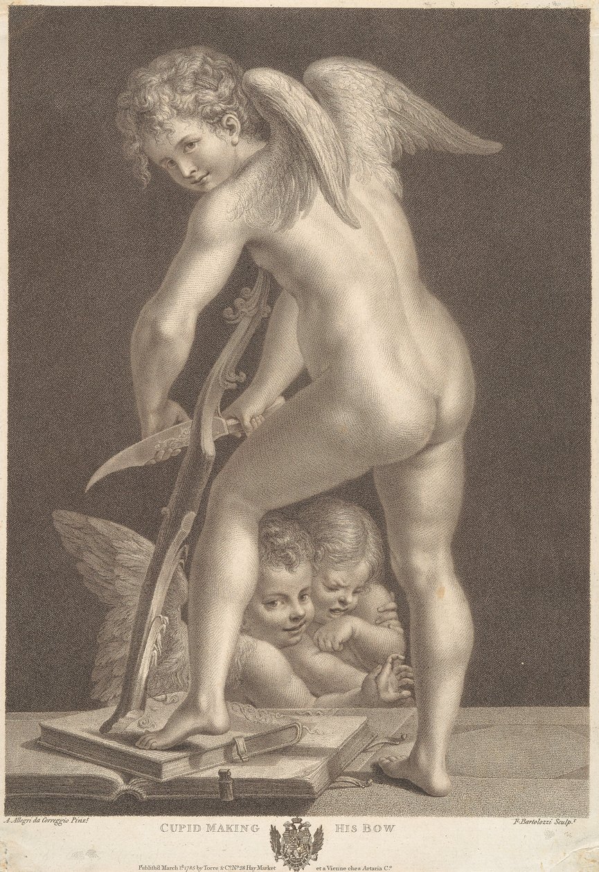 Amor schnitzt einen Bogen von Francesco Bartolozzi
