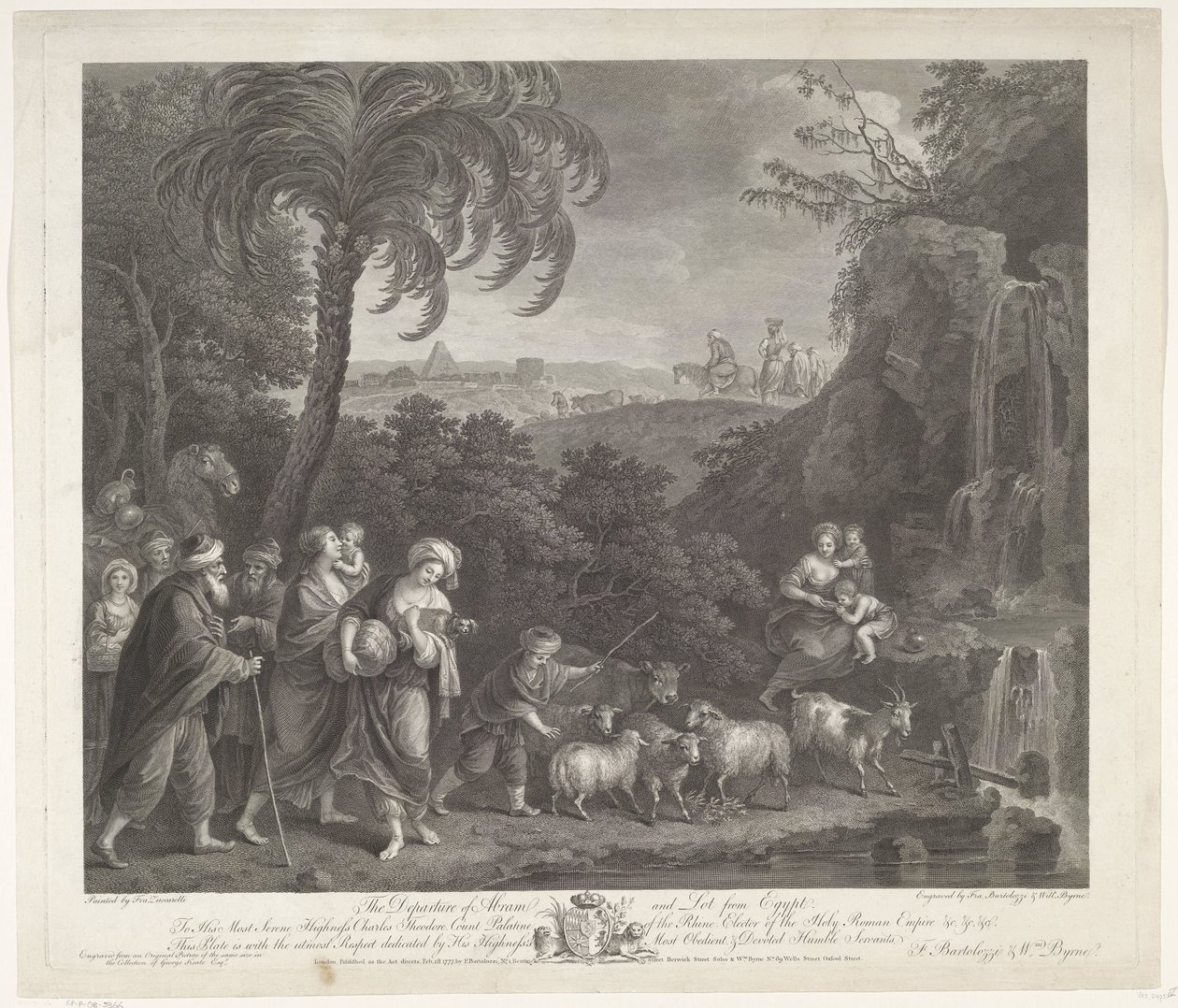 Abreise von Abraham und Lot aus Ägypten von Francesco Bartolozzi