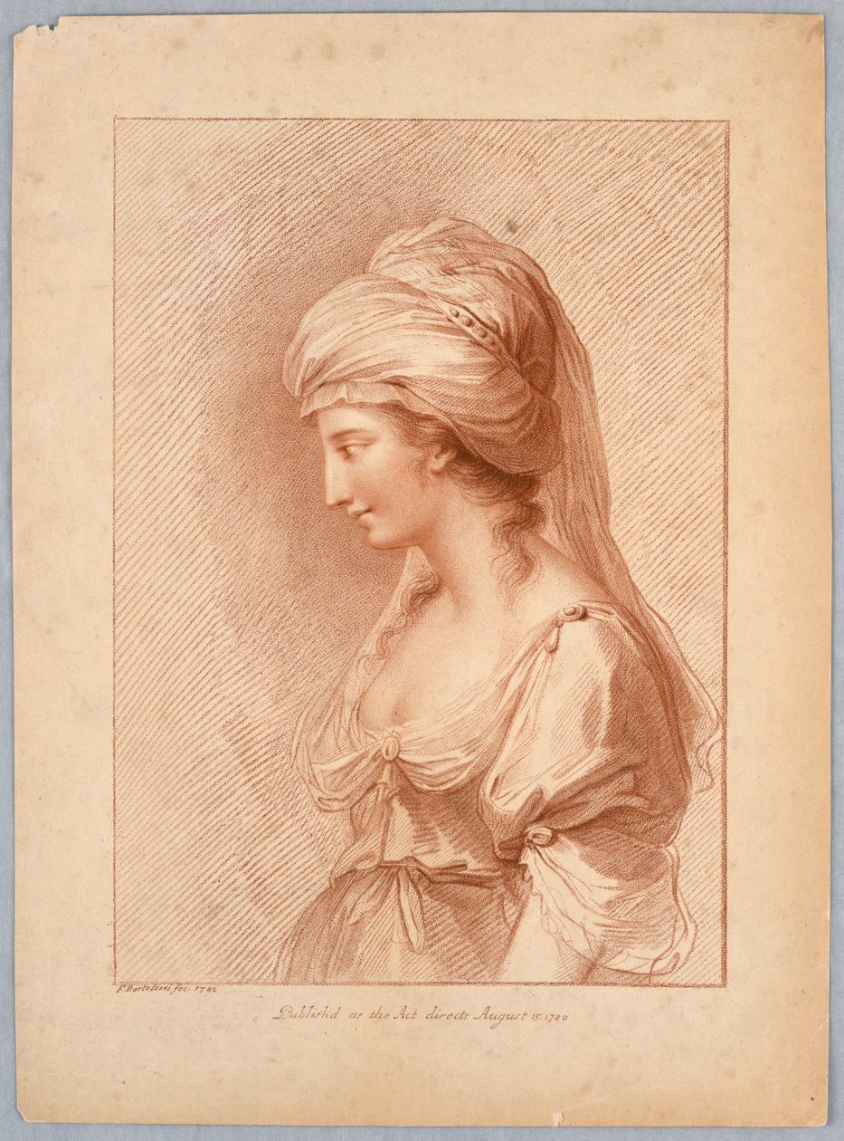 Porträt einer Dame (Die griechische Tochter) von Francesco Bartolozzi