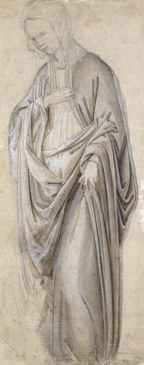 Eine Draperiestudie für eine Verkündigung der Jungfrau von Francesco Botticini
