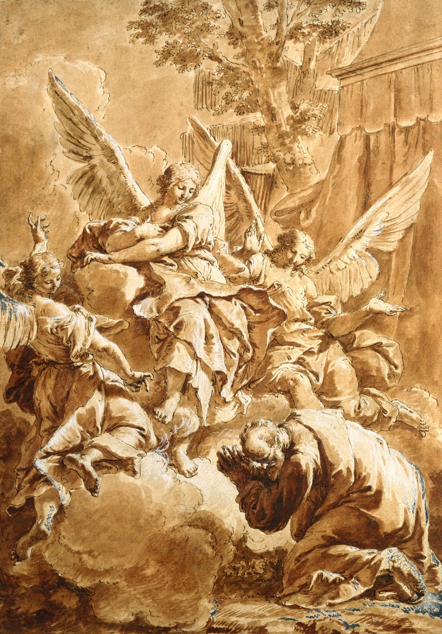 Abraham und die drei Engel von Francesco Fontebasso