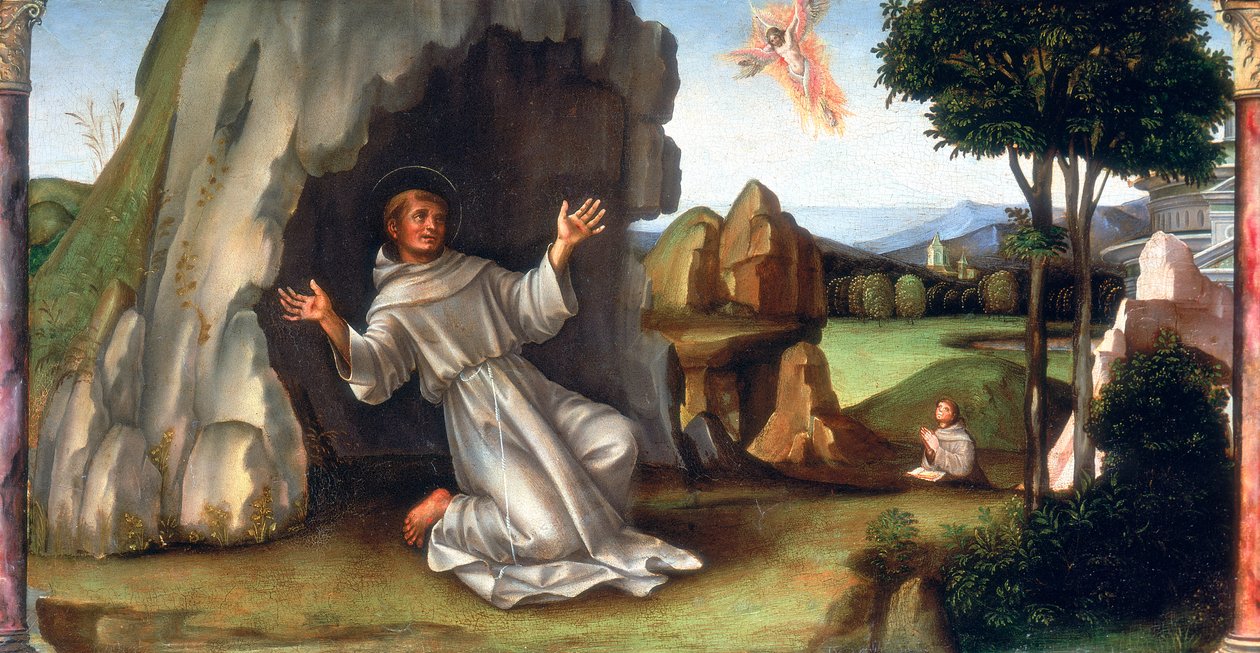 Der heilige Franziskus empfängt die Stigmata, spätes 15. - frühes 16. Jahrhundert von Francesco Francia