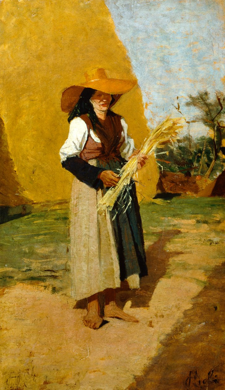 Studie für Ährenleserin (weibliche Feldarbeiterin) von Francesco Gioli