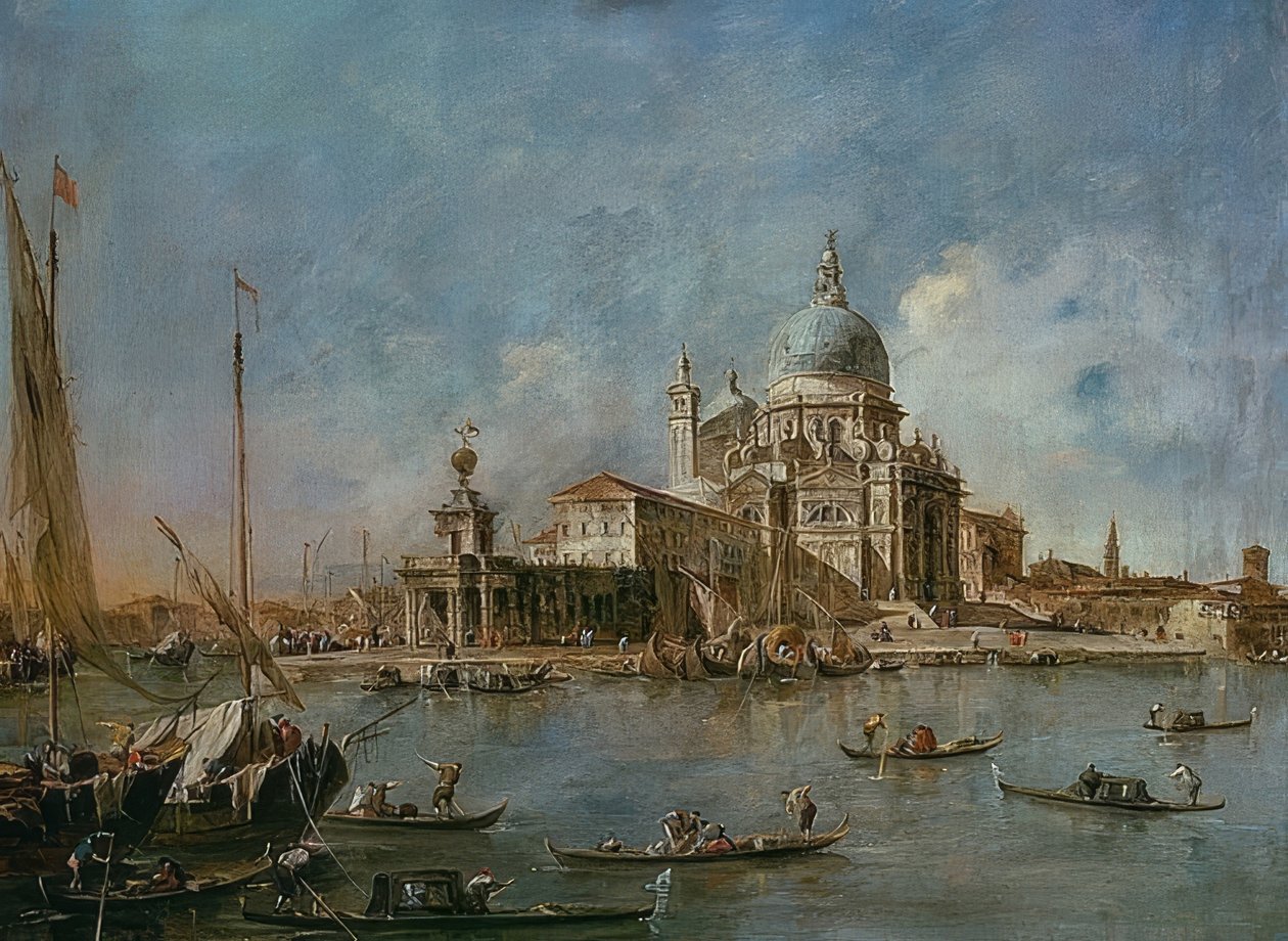 Punta Della Dogana mit der Santa Maria della Salute von Francesco Guardi