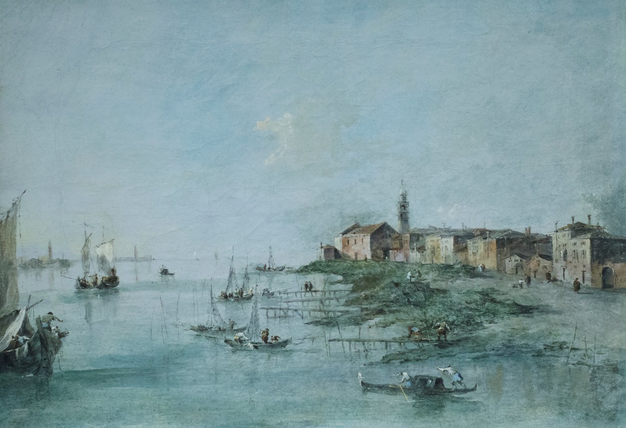 Der Giudecca-Kanal mit der Kirche von Santa Marta, ca. 170-80 von Francesco Guardi