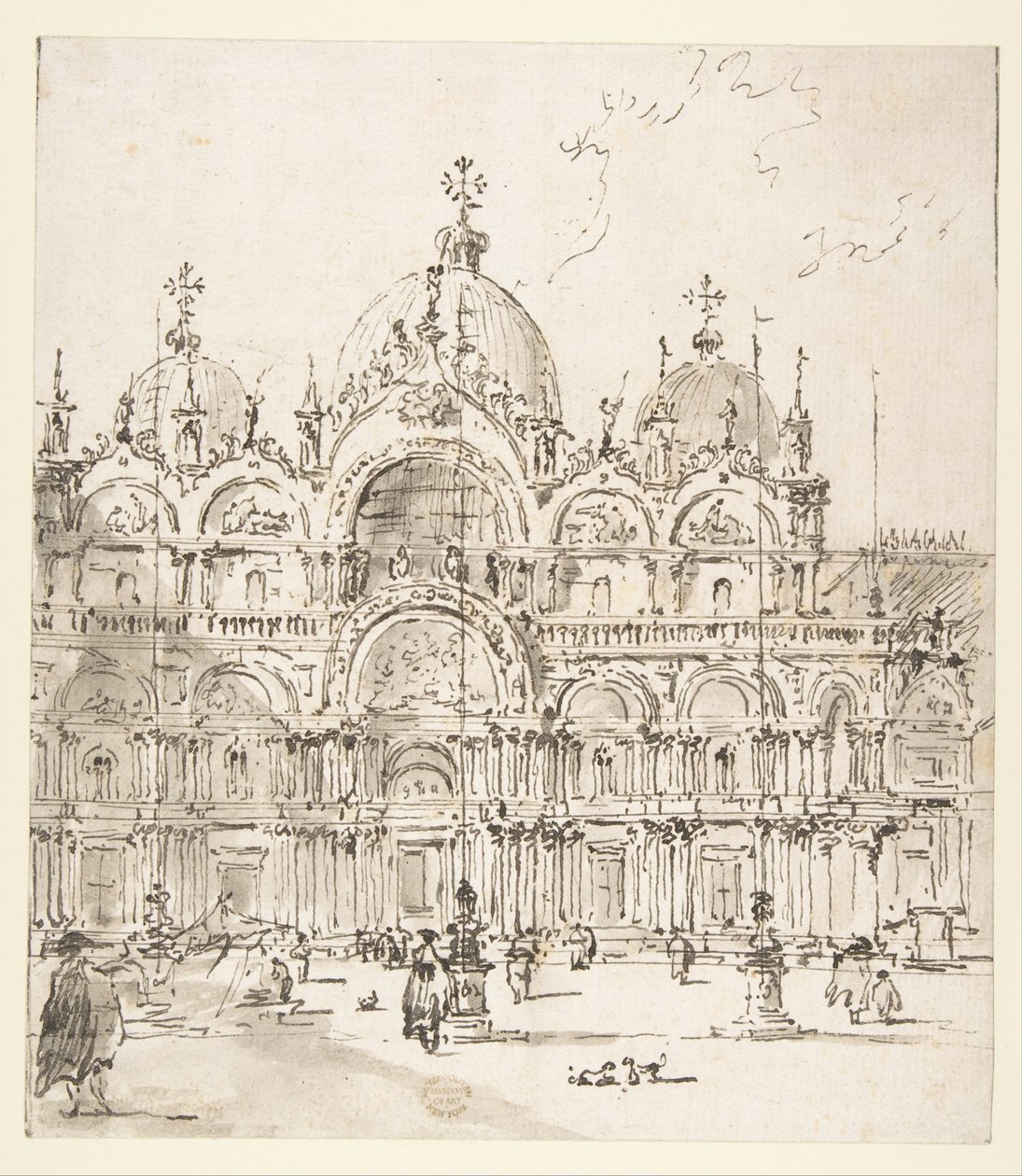 Ansicht der Piazza mit der Basilika San Marco von Francesco Guardi