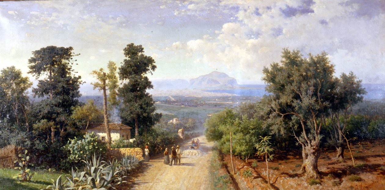 Die Umgebung von Palermo. Gemälde von F. Lojacono von Francesco Lojacono