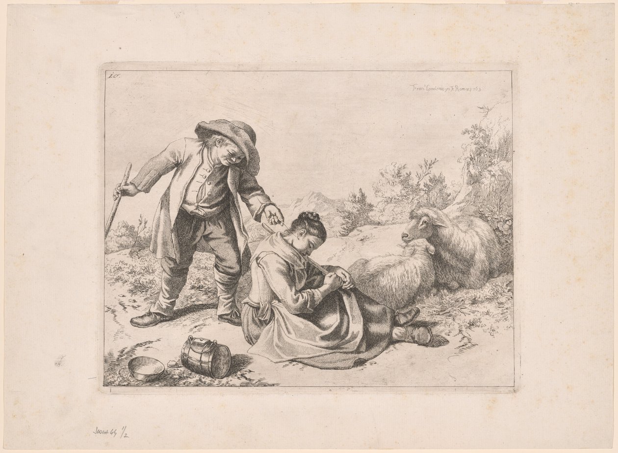 Tafel 10, aus dem Satz von 12 Pastoralszenen von Francesco Londonio
