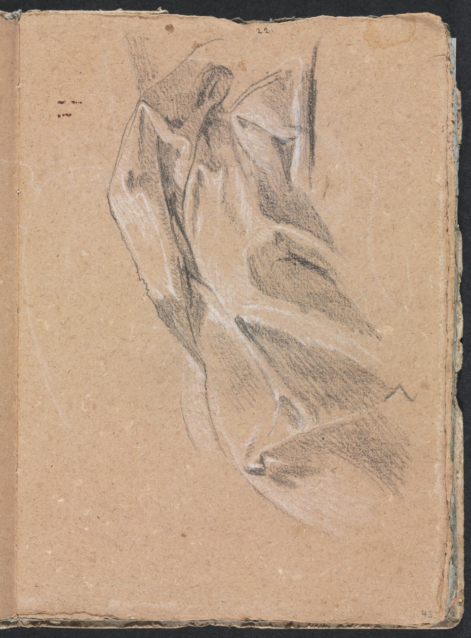 Verona-Skizzenbuch: Draperiestudie, Seite 43, 1760 von Francesco Lorenzi