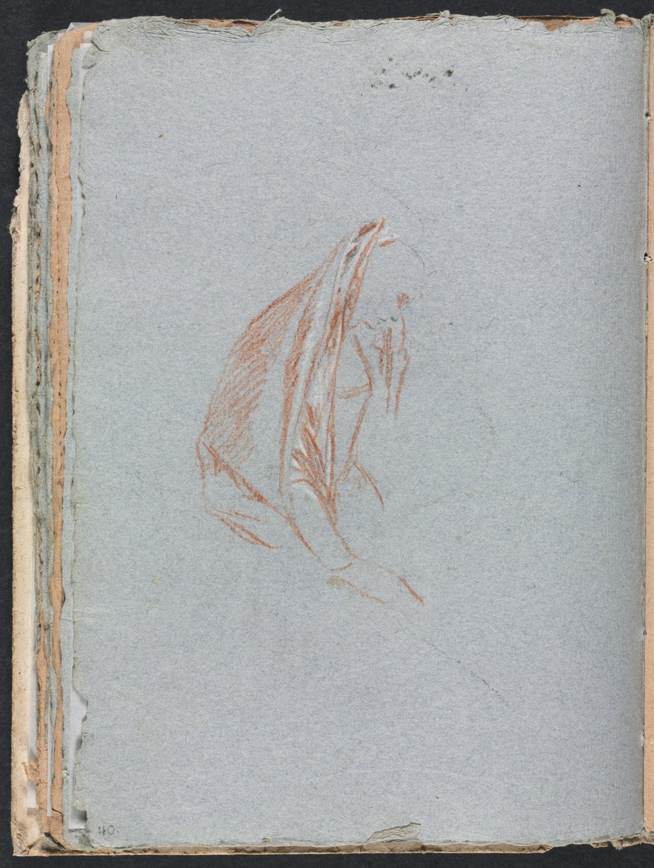 Verona Skizzenbuch: Weibliche Figur mit Umhang (Seite 40) von Francesco Lorenzi