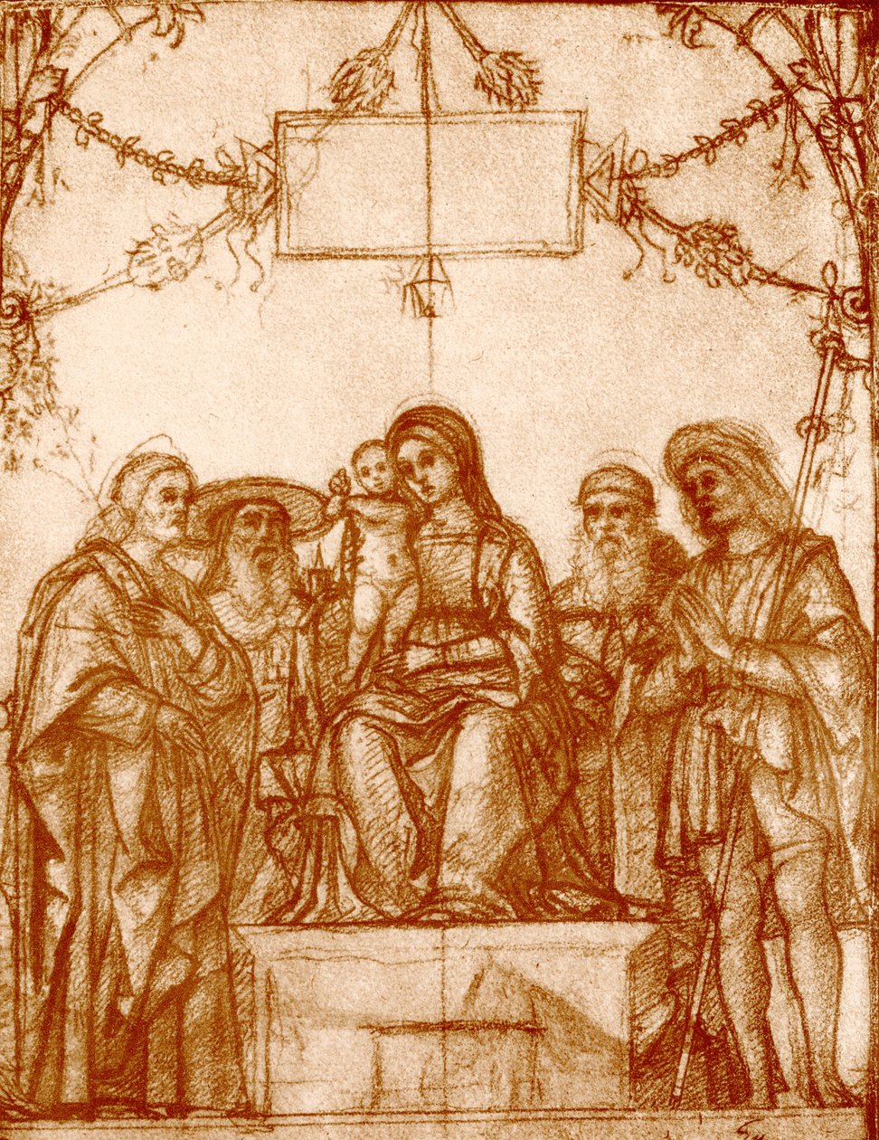 Madonna mit vier Heiligen von Francesco Morone