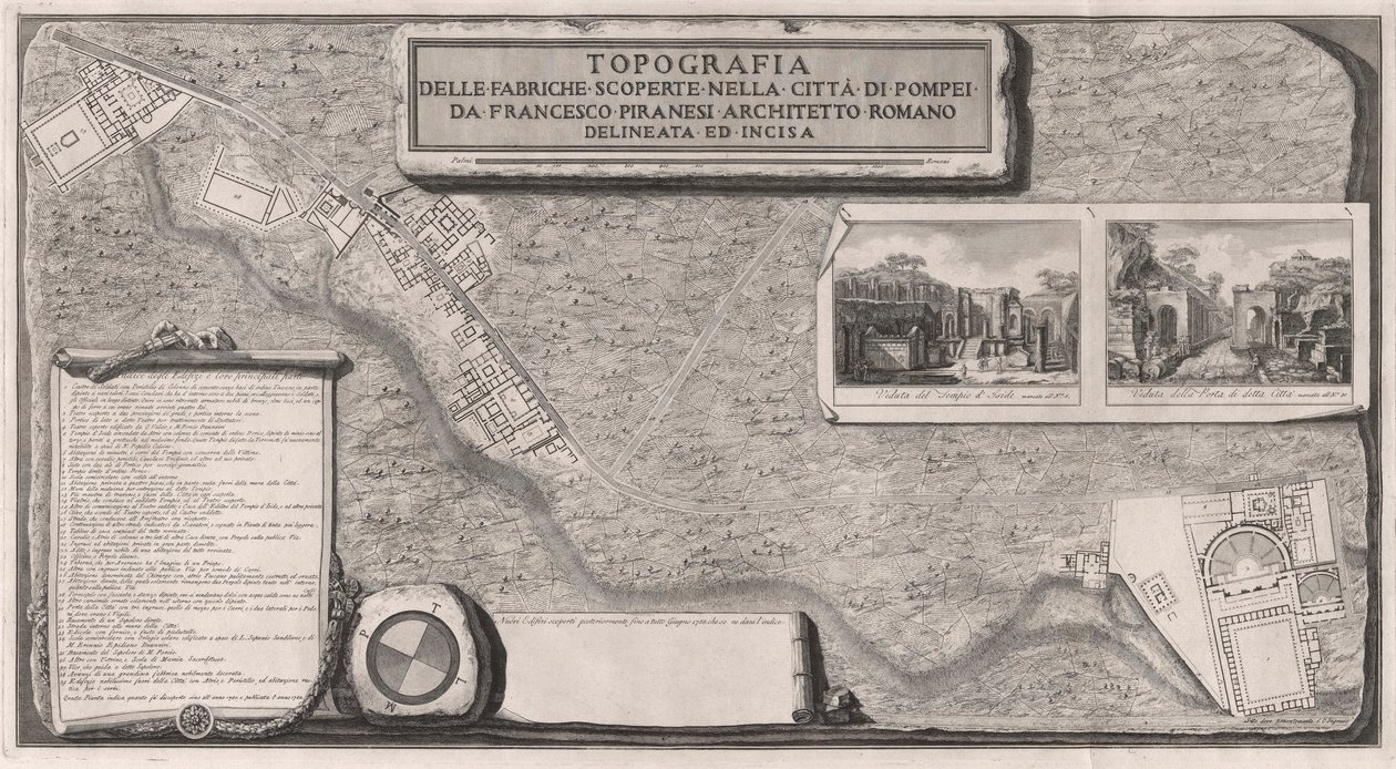 Topographie der in der Stadt Pompeji entdeckten Fabriken von Francesco Piranesi