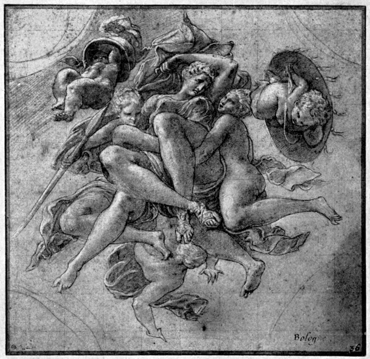 Entwurf für die Ulysses-Galerie, Fontainebleau von Francesco Primaticcio