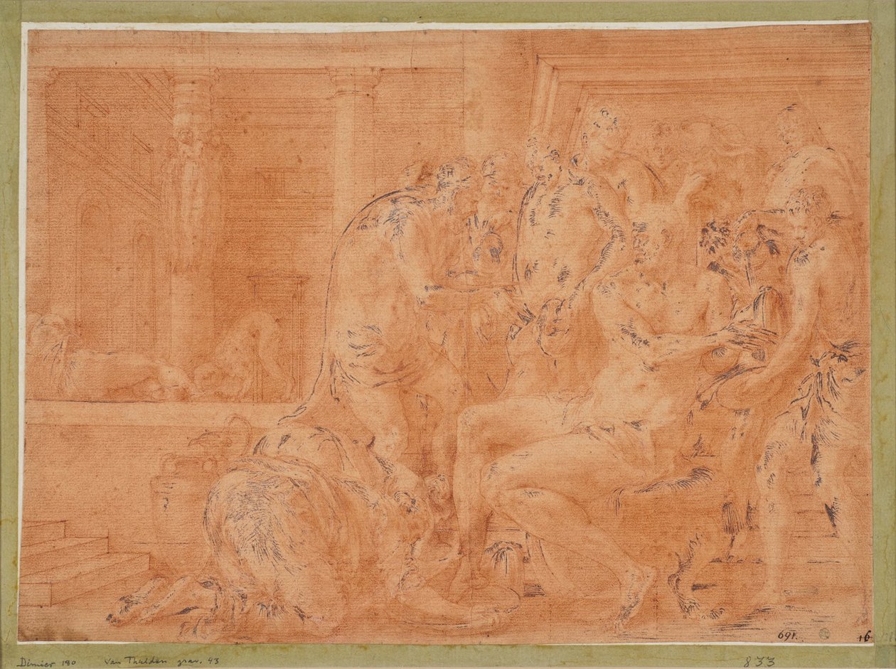 Odysseus wäscht seine Hände von Francesco Primaticcio