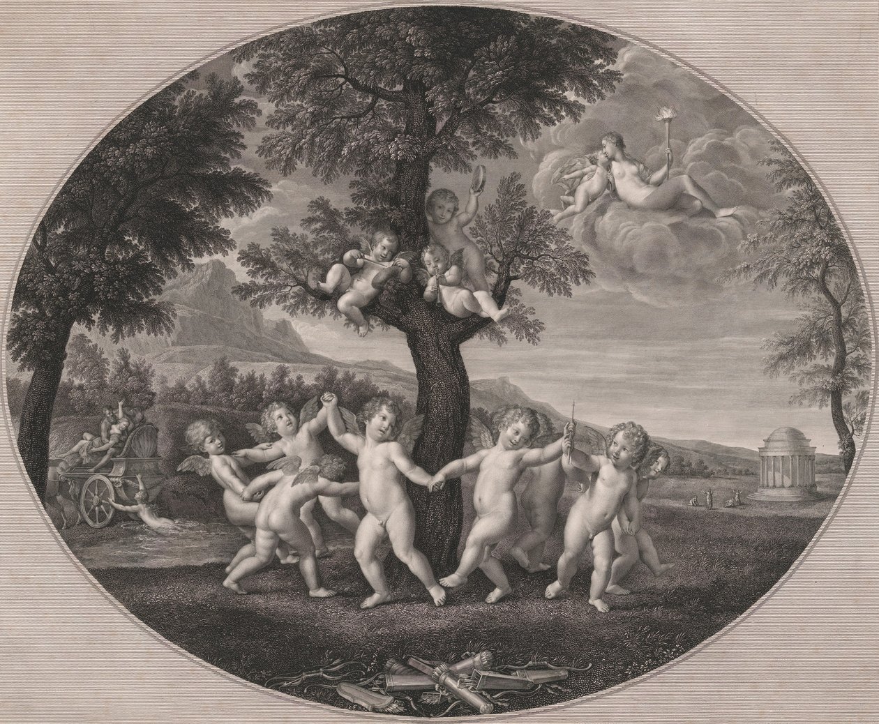 Amorini feiern die Entführung der Proserpina, 1805-12 von Francesco Rosaspina