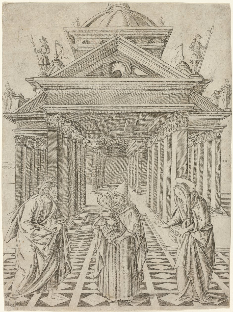Die Darstellung im Tempel, Platte vier aus dem Leben der Jungfrau und Christus von Francesco Rosselli