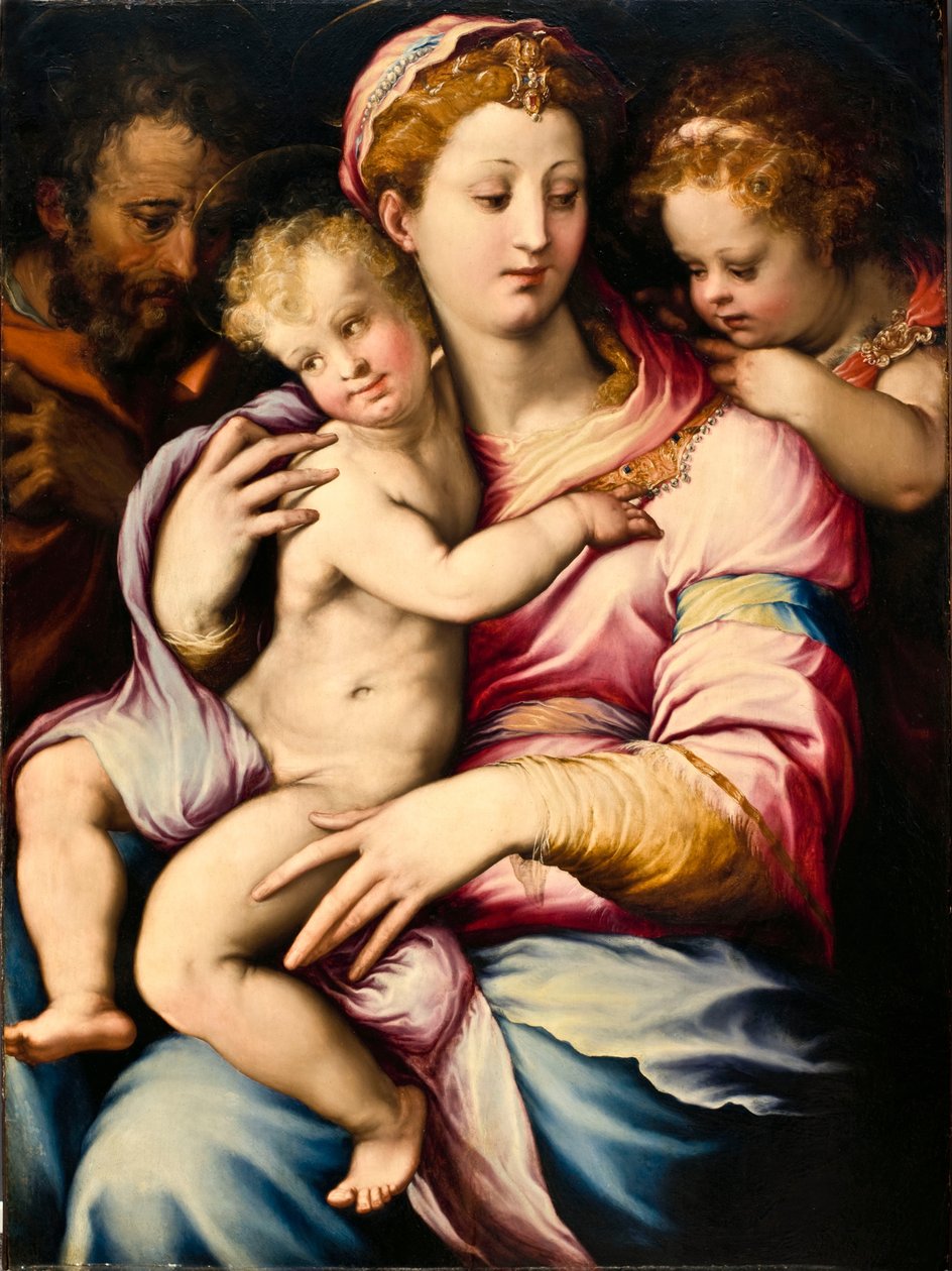 Heilige Familie mit Johannes dem Täufer von Francesco Salviati