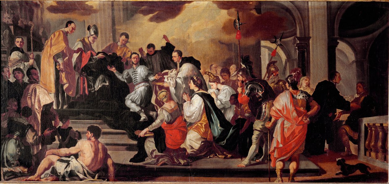Die Mönchskutte des lombardischen Königs Ratchis im Kloster Monte Cassino von Francesco Solimena