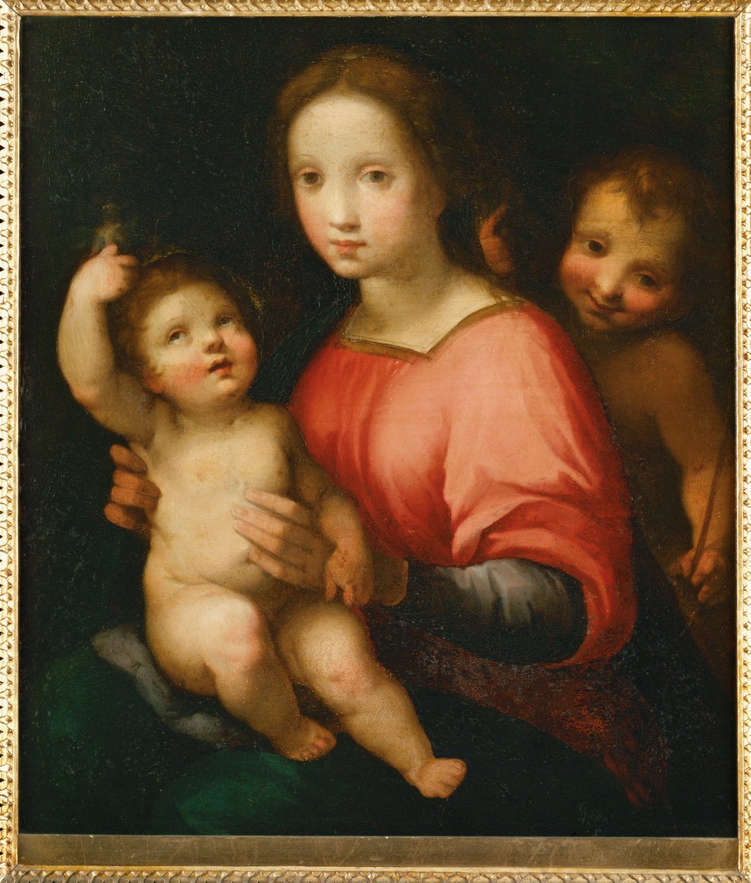 Heilige Maria mit Kind und jungem Johannes dem Täufer von Francesco Vanni