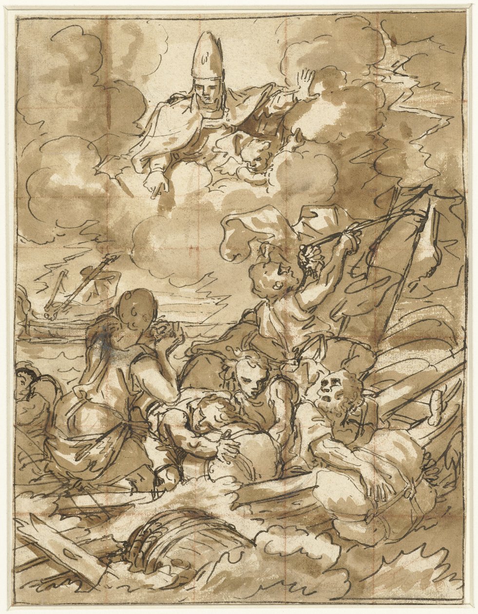 Der heilige Nikolaus beruhigt den Sturm auf See von Francesco de Mura