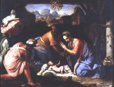 Anbetung der Hirten, ca. 1525 von Francesco de Rossi Salviati Cecchino