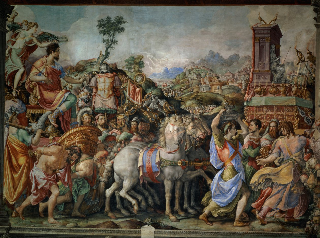 Der Triumph des Marcus Furius Camillus (447-365 v. Chr.), aus der Sala dell