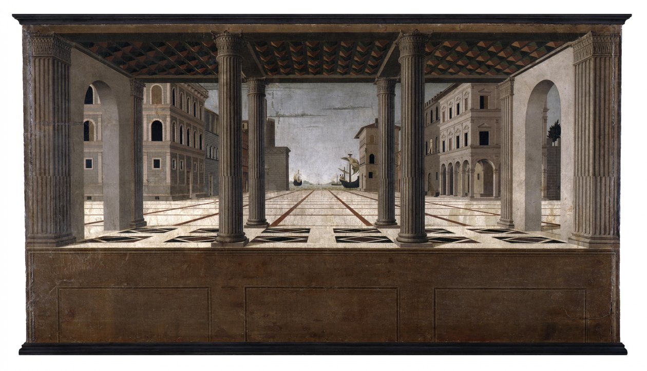 Idealstadt Architektonische Veduta von Francesco di Giorgio