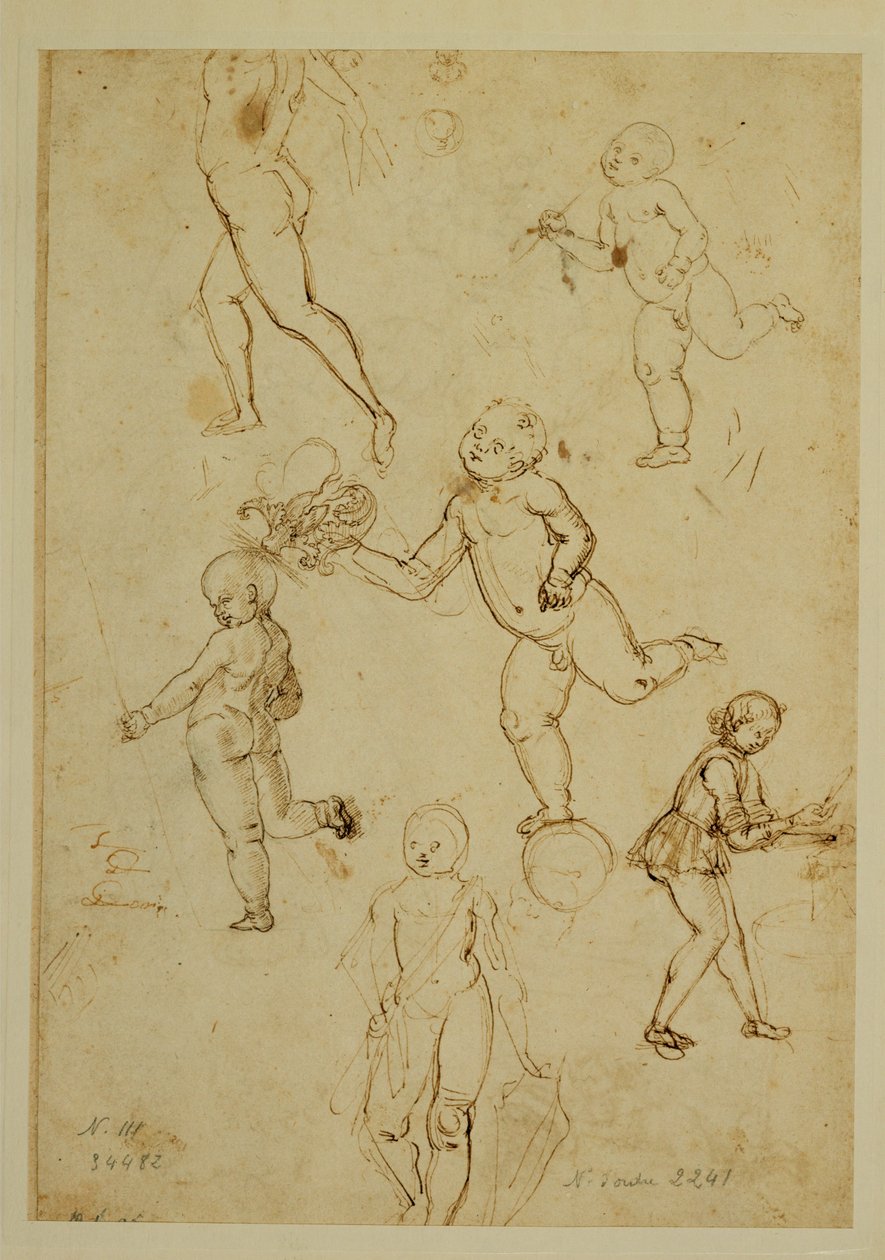 Drei Kinder; ein Putto von Francesco di Simone (attr. to)