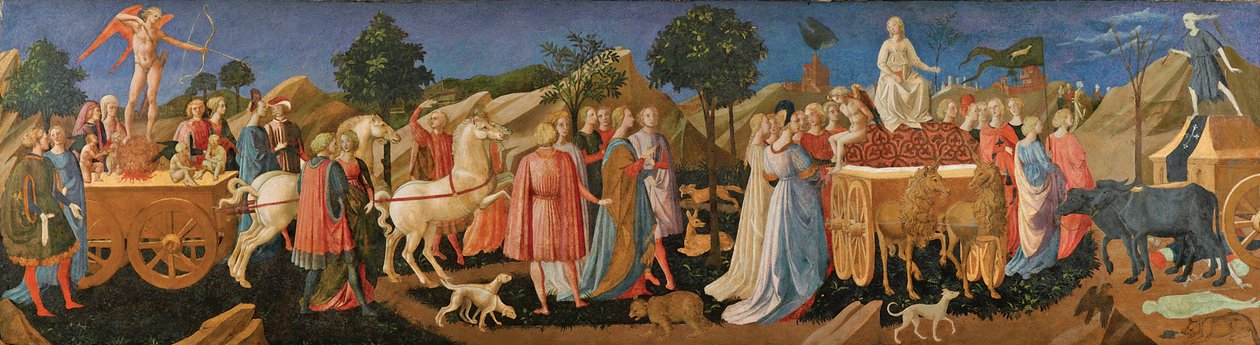 Die Triumphe der Liebe, Keuschheit und des Todes, ca. 1450 von Francesco di Stefano Pesellino