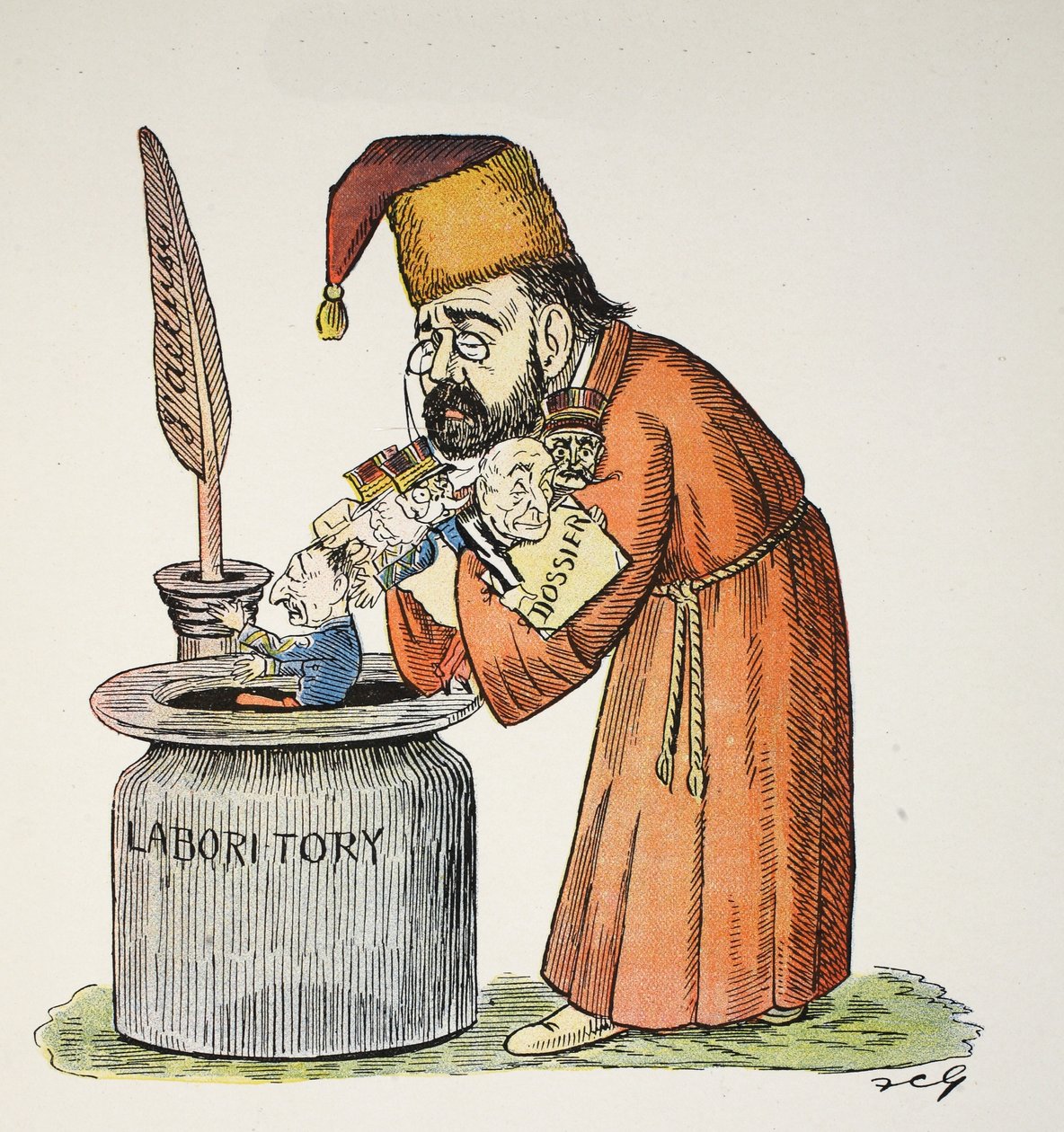 Alles Z- und Fertig, Illustration aus dem Struwwelpeter-Alphabet, Vers von Harold Begbie (1871-1929) von Francis Carruthers Gould