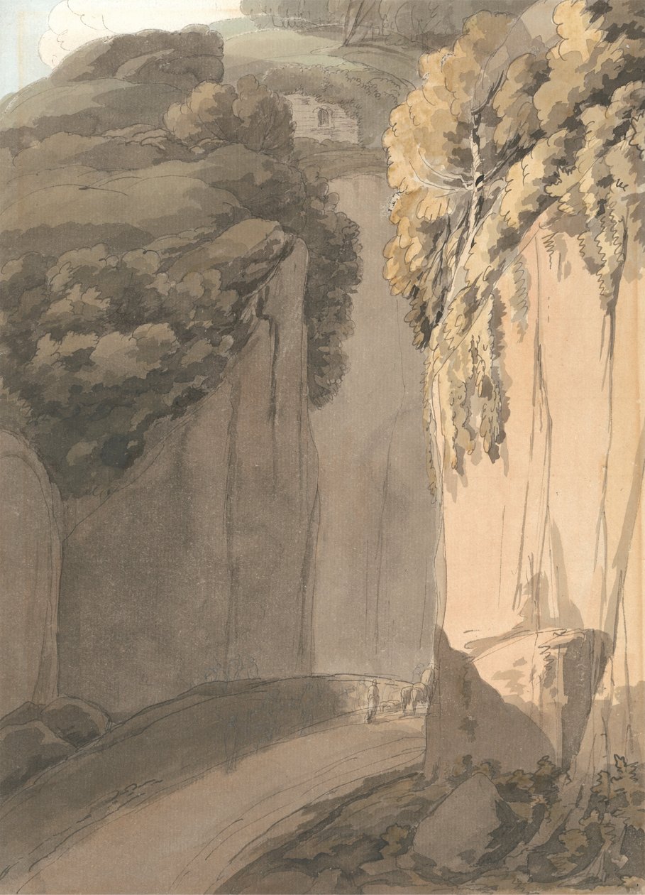 Eingang zur Grotte von Posilippo, Neapel von Francis Towne