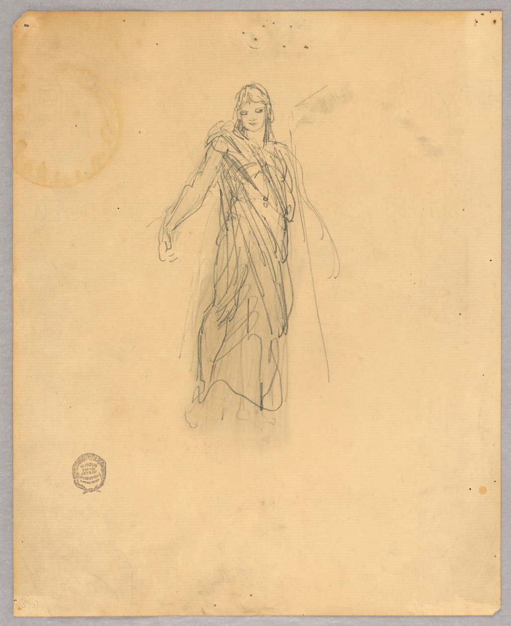 Skizze für die zentrale Figur der Himmelfahrt von Francis Augustus Lathrop
