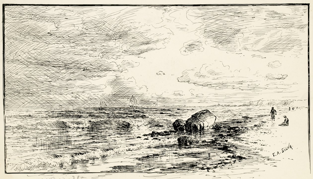 Der Strand in der Nähe von Point Judith, Rhode Island von Francis Augustus Silva