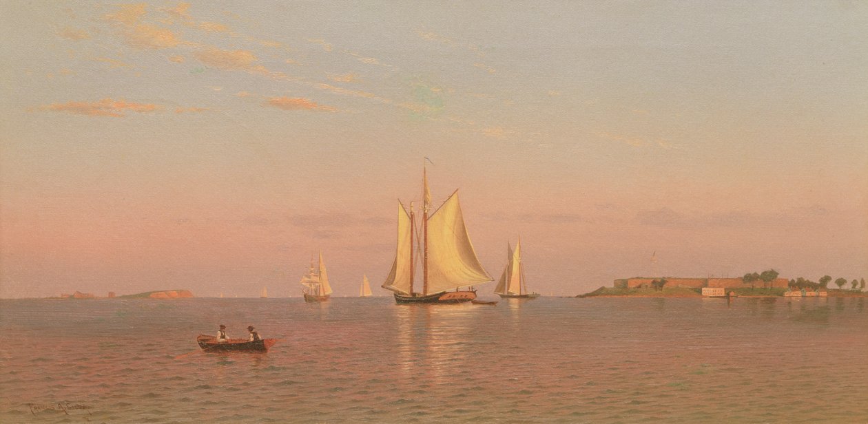 Ansicht des Bostoner Hafens nahe Castle Island von Francis Augustus Silva