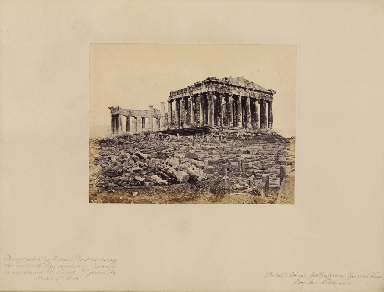 Athen - Der Parthenon, Gesamtansicht von Nordwesten von Francis Bedford
