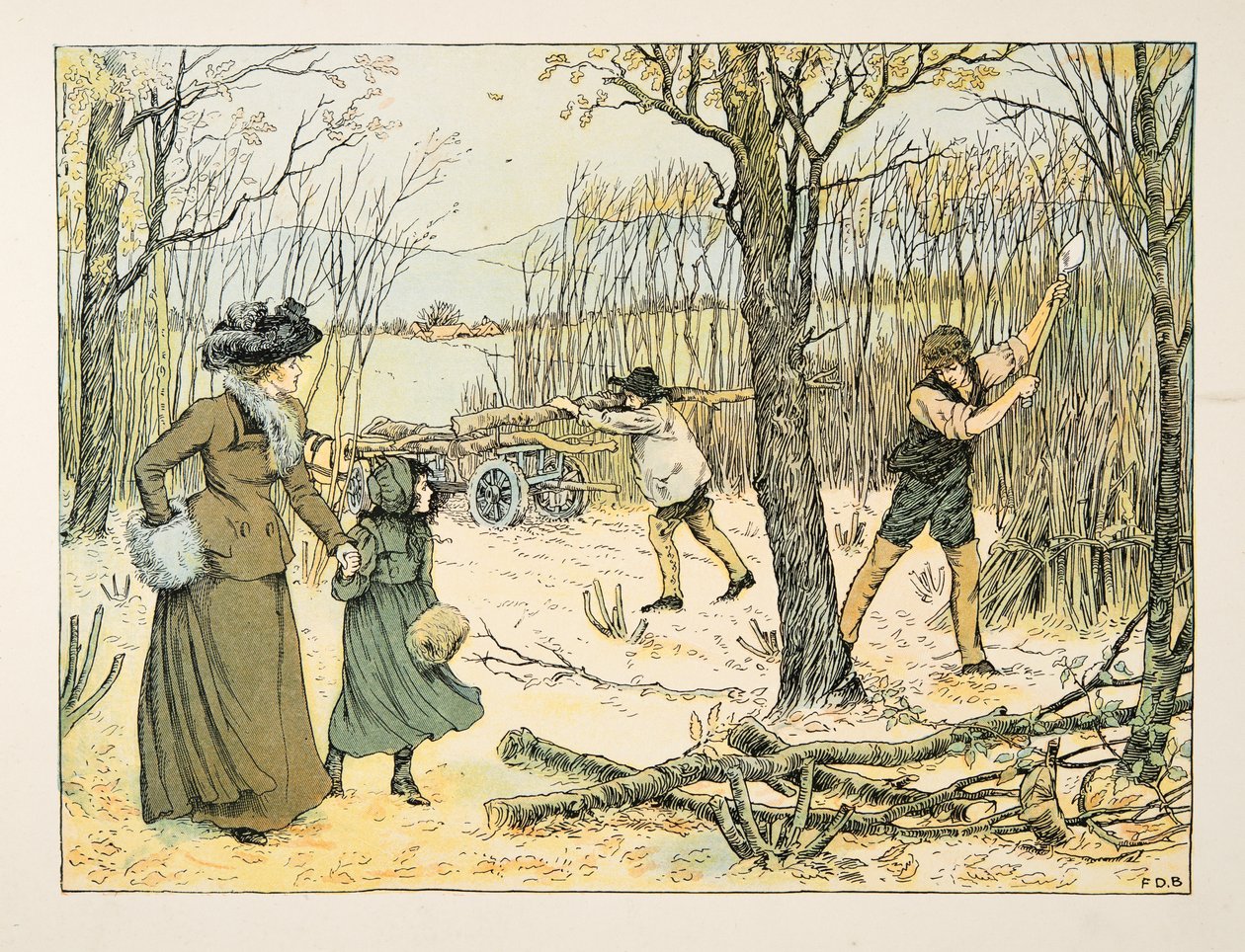 Der Holzfäller, aus Vierundzwanzig Arbeiter, veröffentlicht 1900 von Francis Donkin Bedford